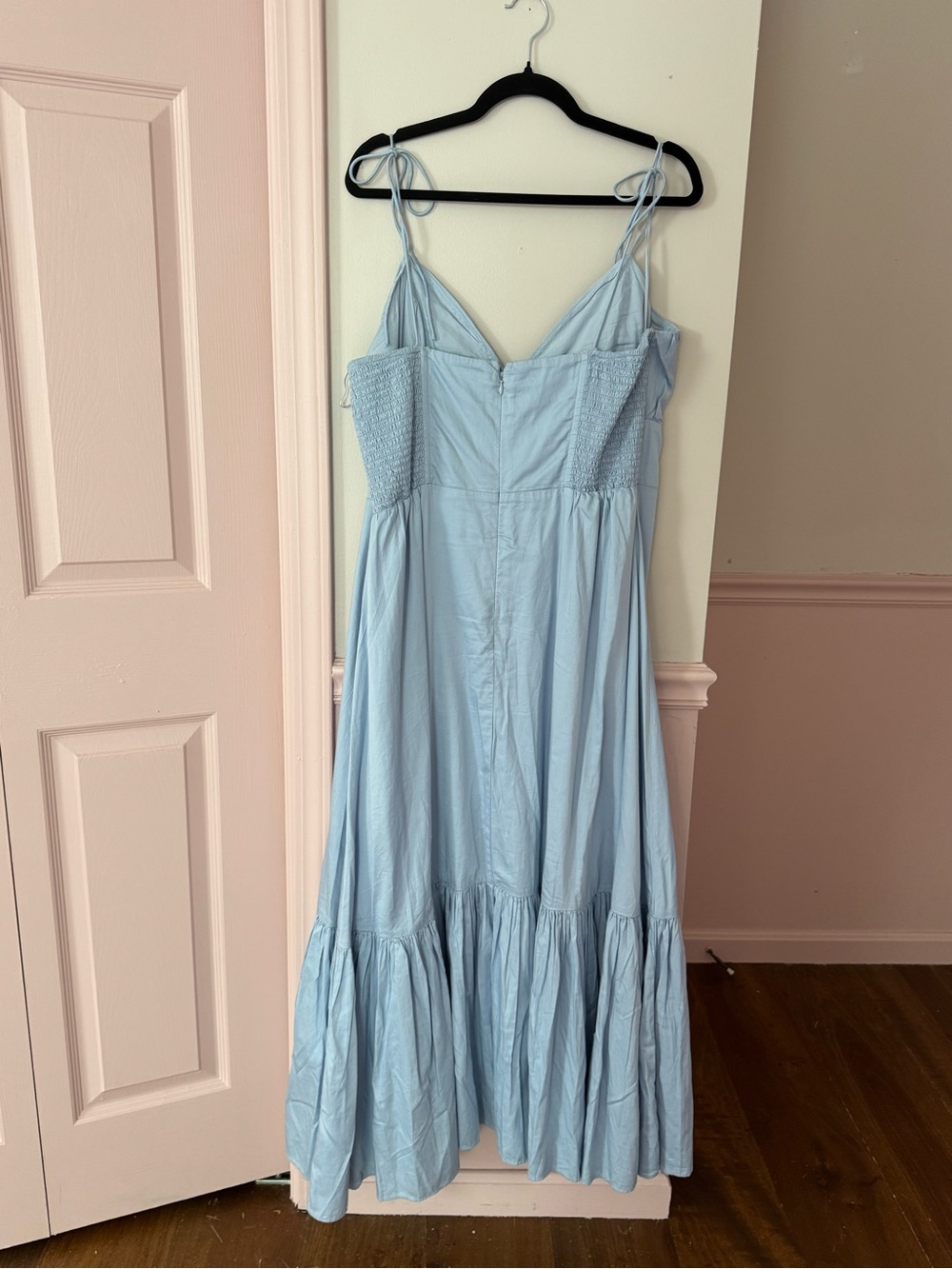 Abercrombie & Fitch Light Blue Maxi Dress with Tie Straps - Picture 3 of 5